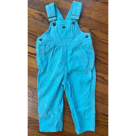 Vintage Jumper Corduroy Overalls Pants Toddler Boys Girls 2T Mint Green - Picture 1 of 4